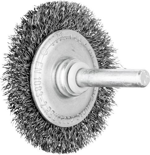 PFERD Rundbürste ungezopft aus Stahl für Metall und Lacke, Farbe Silber, 10 Stück, Durchmesser: 50 mm, Schaft-Durchmesser: 6 mm, Draht-Durchmesser: 0,20 mm - Bild 1