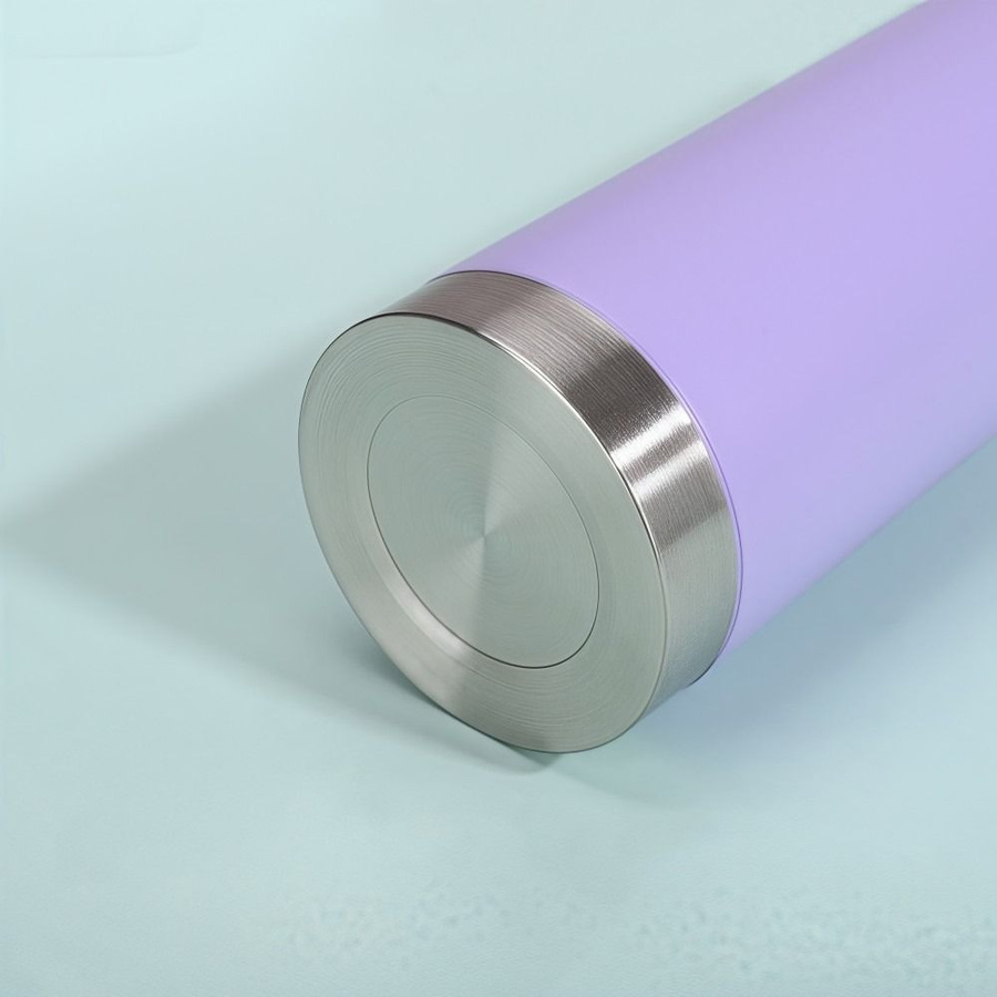 HZtiankong 2-in-1 Thermobecher aus Edelstahl als Vakuumbecher und Yerba Mate Flasche mit Strohhalm, Violett, 500 ml - Bild 3