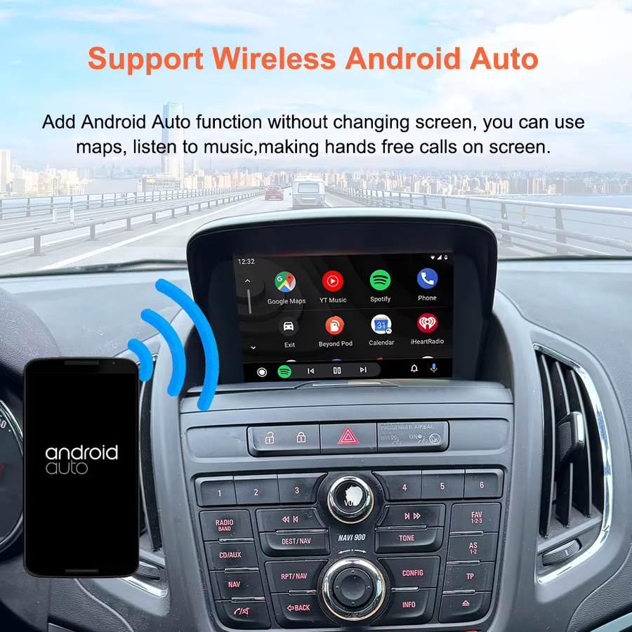 Bonroad Kabelloser CarPlay und Android Auto Adapter für Opel CD500 CD600 NAVI600 NAVI650 NAVI0110 NAVI950 DVD800, Schwarz - Bild 5
