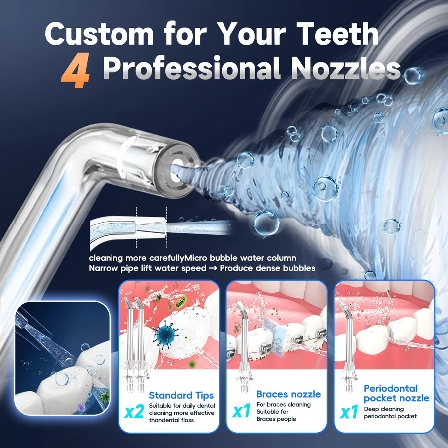 Mornwell Water Dental Flosser Munddusche, 270 ml, Unisex, weiß - Bild 4