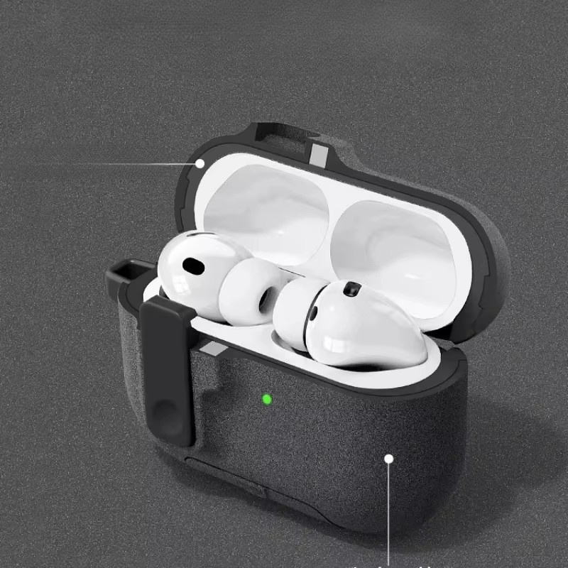 Stoßfeste Standhülle für Apple AirPods Pro (2. und 3. Generation) mit Sicherheitsschloss-Abdeckung aus PC - Bild 2