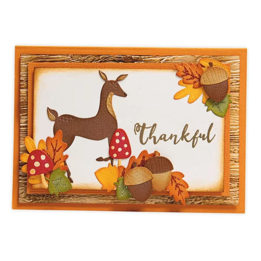 Metall Stanzformen für DIY Scrapbooking und Basteln mit floralen Zierstängeln, Eichhörnchen und Insektenmotiven, Multicolor - Bild 2