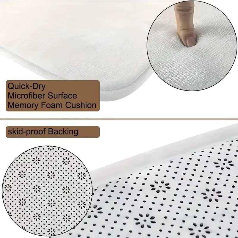 VIKAMA Teppich in Grau mit unregelmäßigem Wellendesign, minimalistischer Wabi-Sabi-Stil, weich und rutschfest, Breite: 120 cm, Tiefe: 80 cm - Bild 4