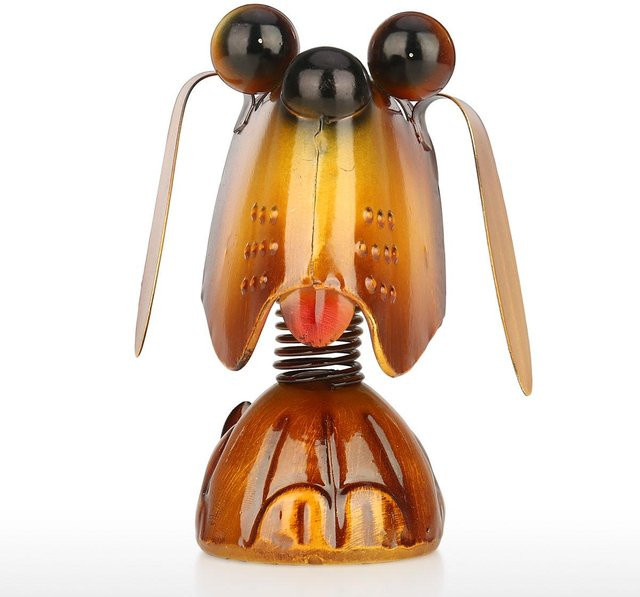 Tooarts Brillenhalter Hündchen-Tierständer Eisenskulptur in Gelb von Koogeelife - Bild 1