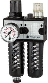 Riegler Wartungseinheit multifix 2-teilig in Silber mit PC-Behälter, Schutzkorb, BG3 und G1/2 Anschluss - Bild 1