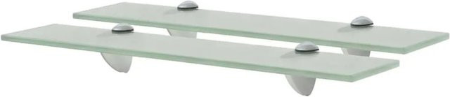 vidaXL Schweberegale aus gehärtetem Sicherheitsglas, 2 Stück, transparent, B: 50 cm, H: 10 cm, Tiefe: 8 mm - Bild 1