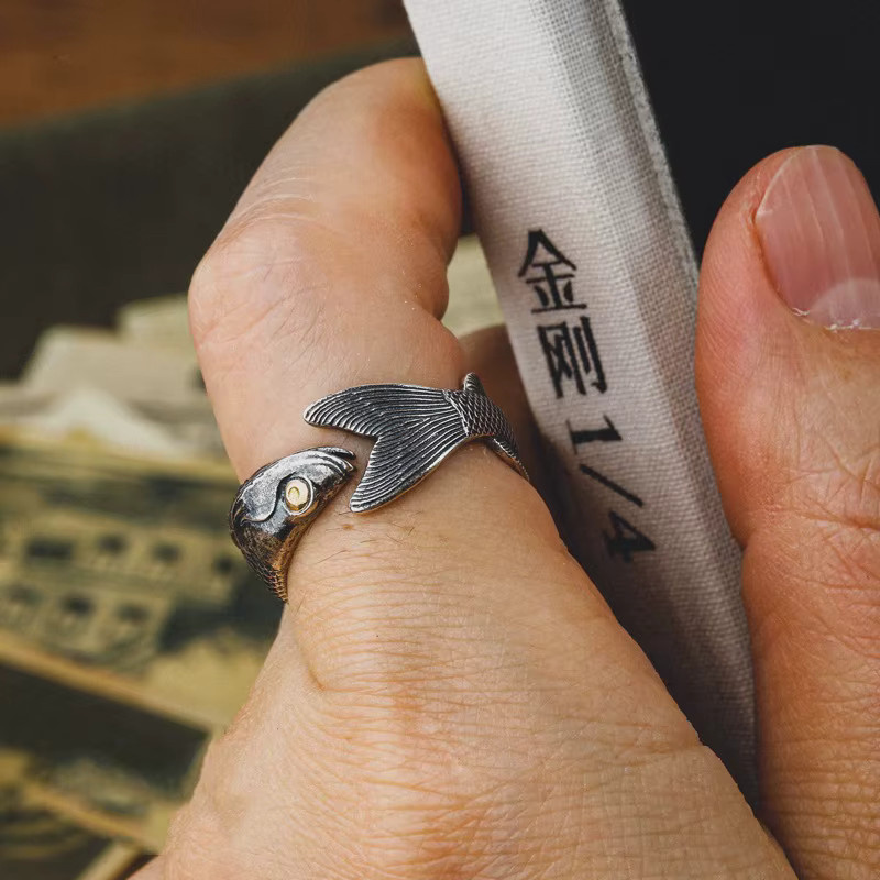 Buyee Ring, 925 Silber, Fisch, Unisex - Bild 2
