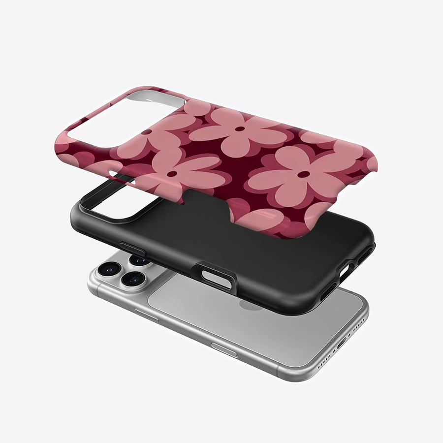Potdemiel Aurea Case Matte Bumper MagSafe kompatible iPhone Hülle mit rosa Blumenmuster - Bild 2