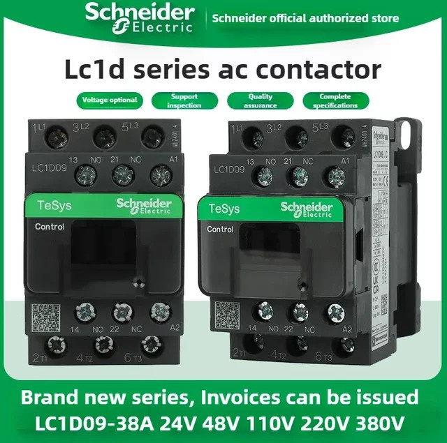 Schneider Electric Dreipoliger AC-Schütz LC1D-Serie in Schwarz - Bild 1