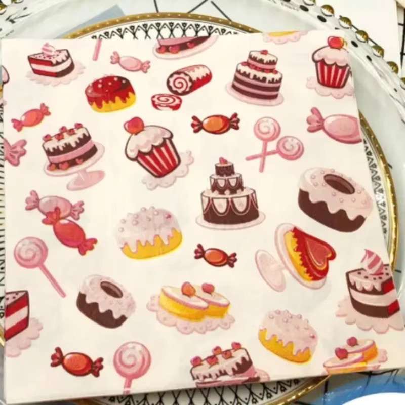 GUANYAO Bunte Geburtstag Servietten aus Papier, Quadratisch, 2-lagig, B/B: 33 x 33 cm, 20 Stück - Bild 2