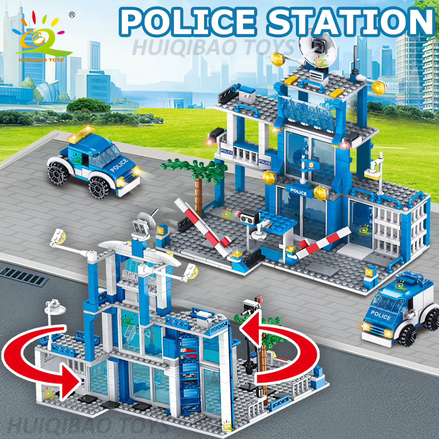 HUIQIBAO Stadt Polizei Station Bausteine Set, 753 Teile - Bild 4