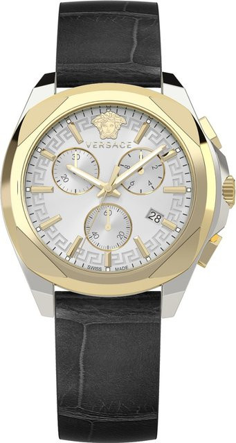 Versace Chronograph, Damenuhr, Edelstahl, Quarz, 40 mm, Silber, 5 ATM - Bild 1