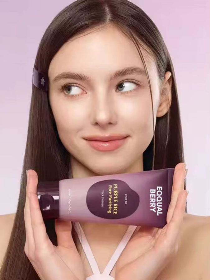EQQUAL BERRY 2-in-1 Lila Reis-Schlamm-Maske Gesichtsreiniger, 130g - Bild 5
