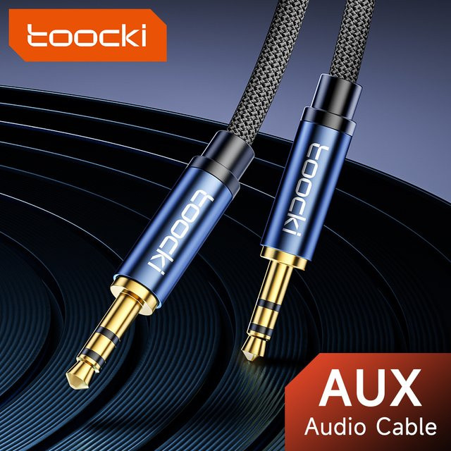 Toocki Aux-Kabel 3,5 mm Stecker auf Stecker Audiokabel in Grau für Lautsprecher, Kopfhörer, TV, PC und Laptop - Bild 1
