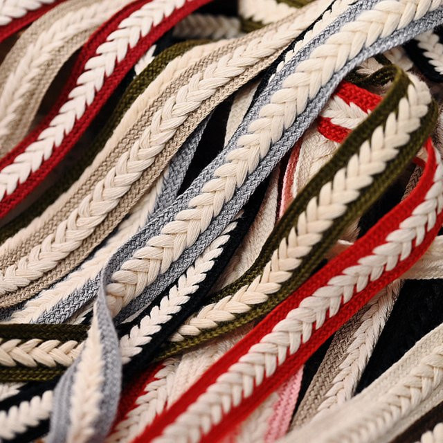 QRTRIM Baumwollgeflecht als gewebtes Band mit Rüschen und Spitzenbesatz, Breite: 1,5 cm, Farben: Schwarz und Mehrfarbig - Bild 1