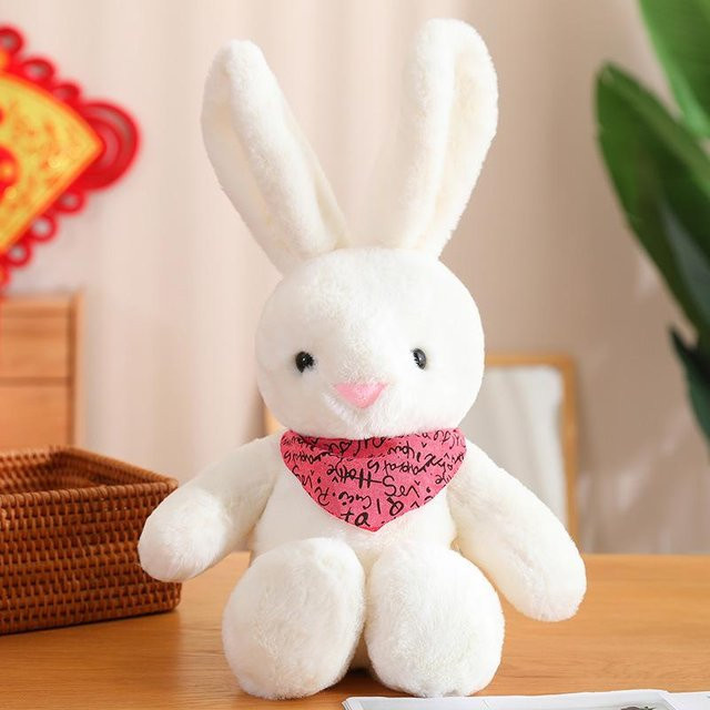 Rote Hasenpuppe Plüschtier, 30cm - Bild 1
