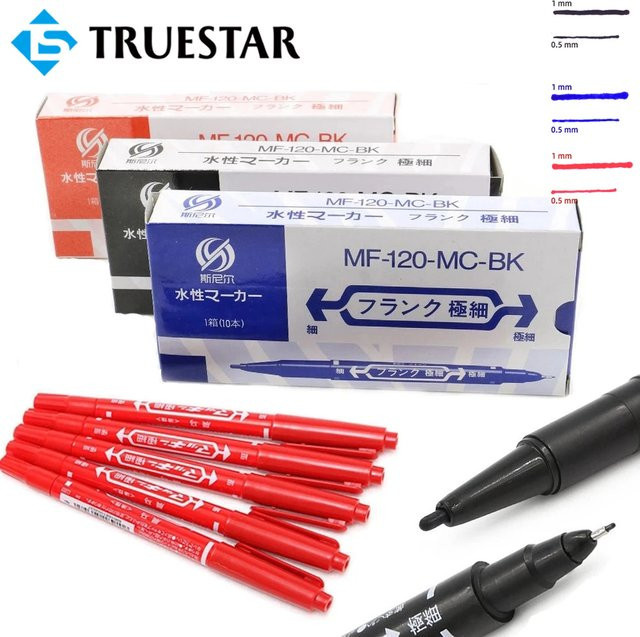 TRUE STAR Tattoo Marker Stift in Rot mit 0,5mm Spitze für Permanent Make-up und Piercing - Bild 1