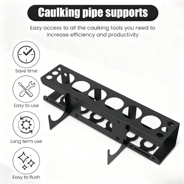 Wandmontiertes Metall-Organizer-Rack für Dichtstoff und Fett in Schwarz - Bild 1
