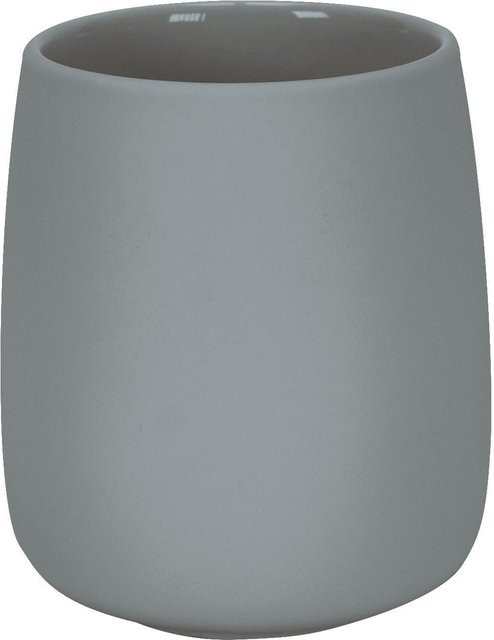 Zahnputzbecher ECLIPSE aus Keramik in Grau, B/T/H: 8,6 x 10,0 x 8,6 cm - Bild 1