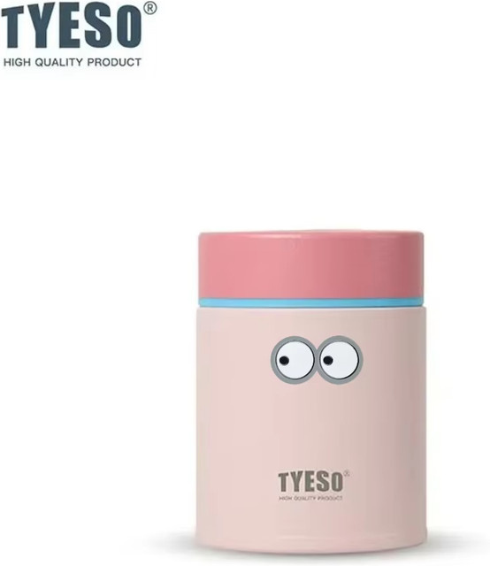 Tyeso Frühstücksbecher mit Deckel aus Edelstahl in Pink, Thermobehälter und Lunchbox als tragbarer Tumbler - Bild 1