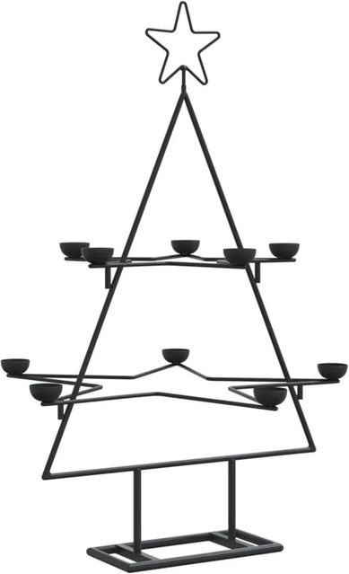 vidaXL Weihnachtsbaum aus Metall in Schwarz für die Tischdekoration, Höhe: 75 cm - Bild 1