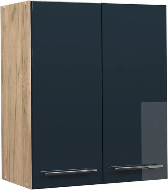 Vicco Hängeschrank Fame-Line Küche Dunkelblau Hochglanz Eiche mit Soft-Close-Scharnieren B: 60 cm, H: 72 cm, T: 34,1 cm - Bild 2
