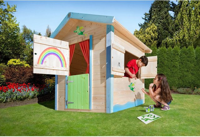 Weka Kinderspielhaus Tabaluga Drachenhöhle aus Holz in Natur und Beige, B/H/T: 144 x 154 x 153 cm - Bild 1