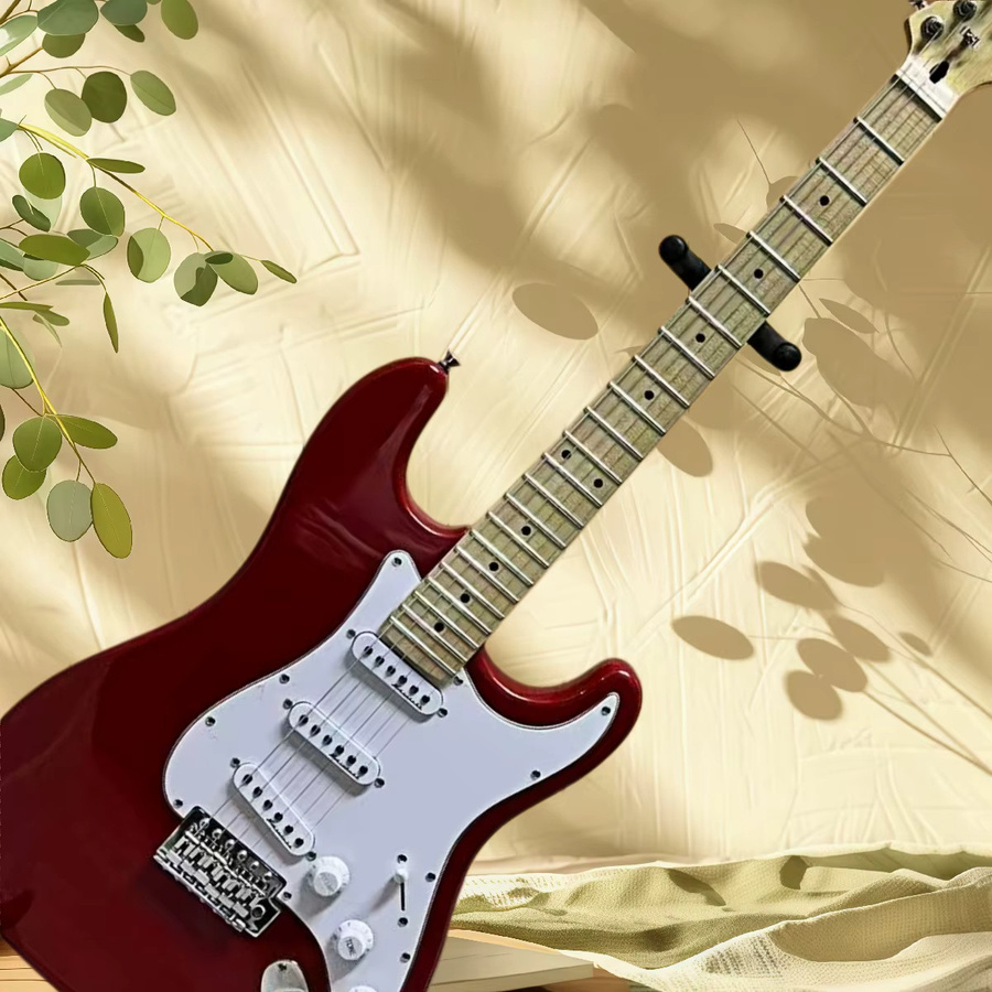 OUCEY Anfängergitarre mit Ahornhals und SSS Tonabnehmer in Rot - Bild 3