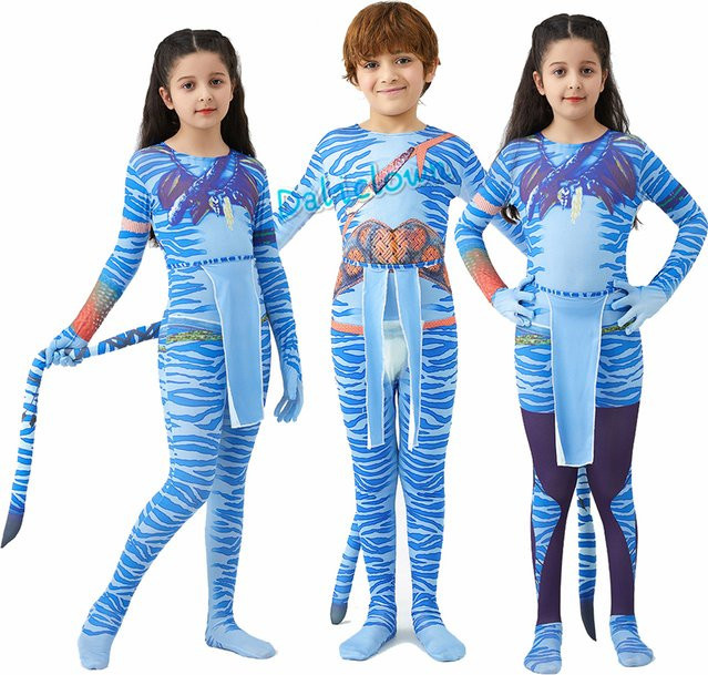 Avatar der Weg des Wassers Schwanz-Body, Alien-Kostüm, Blau - Bild 1