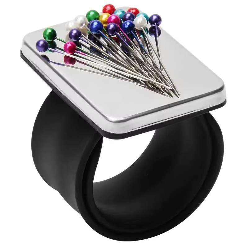 Magnetisches Silikon-Nadelkissen für das Handgelenk in Pink oder Schwarz, tragbarer Magnet-Nadelhalter für Profis und DIY-Handwerker - Bild 3