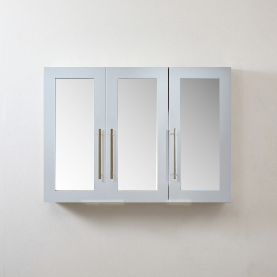 Spiegelschrank HudsonReed in Weiß mit goldenen Griffen und Soft-Close-Türen, B: 90 cm, H: 65 cm - Bild 1