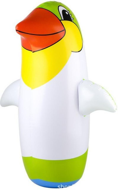 Binchi Fitness Pinguin Wackelfigur, Schlagspielzeug, grün, 36cm - Bild 1