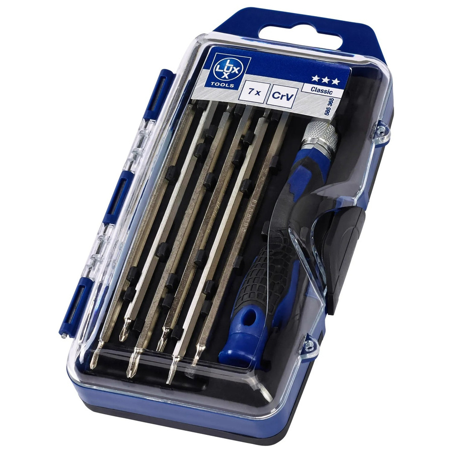 LUX-TOOLS 7-teiliger Wechselklingen-Satz für Schraubendreher-Bits in Blau - Bild 2