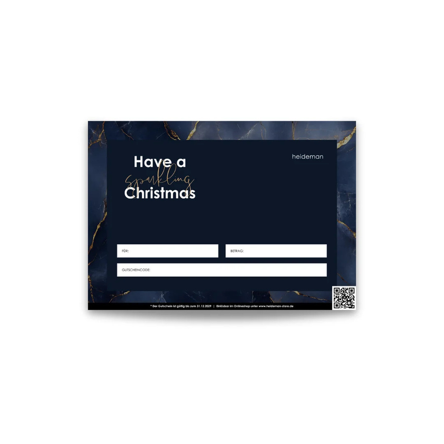 Digitaler Merry Christmas Geschenk-Gutschein der Heideman GmbH im Wert von 100,00 Euro in Blau - Bild 1