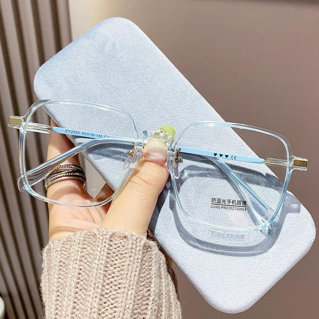 CICI Global Glasses Lesebrille, Übergroß, Square, Kunststoff, Blau, Transparent, Unisex, Vollrand, +1.0 - Bild 1