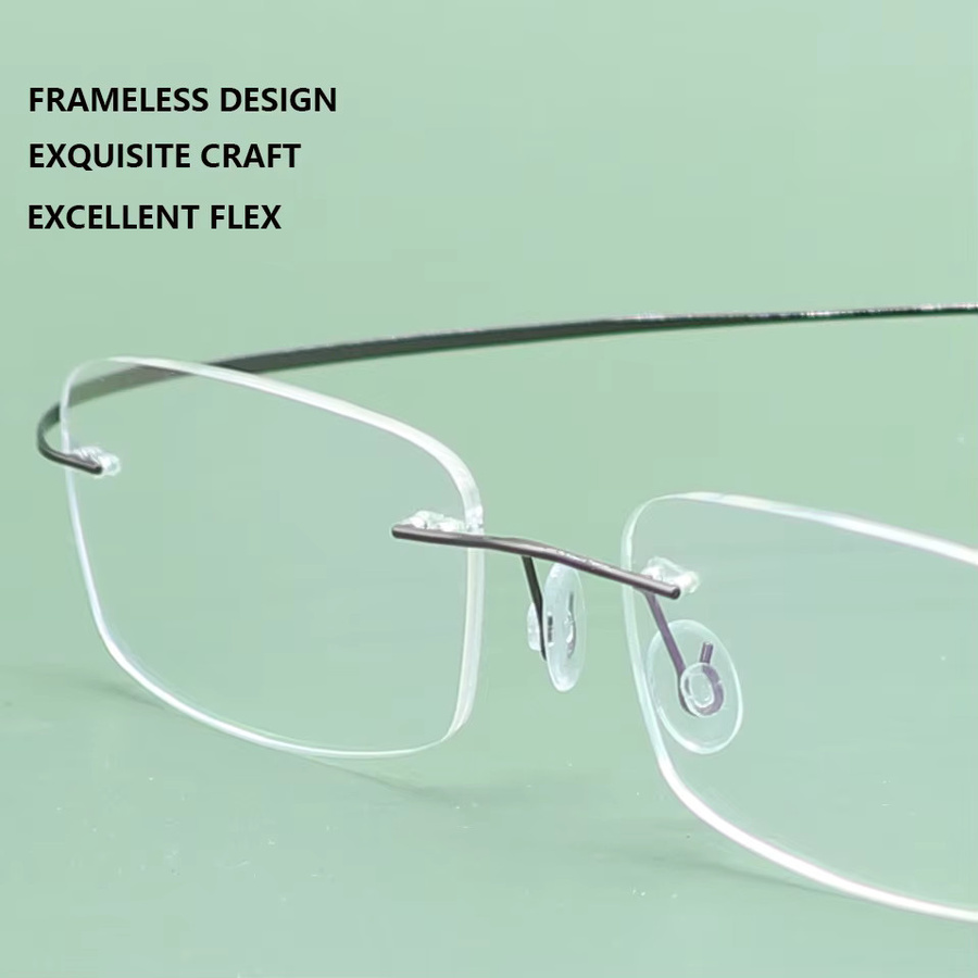 Meeshow Korrektionsbrille, randlos, rechteckig, Titan, silber, Unisex - Bild 3