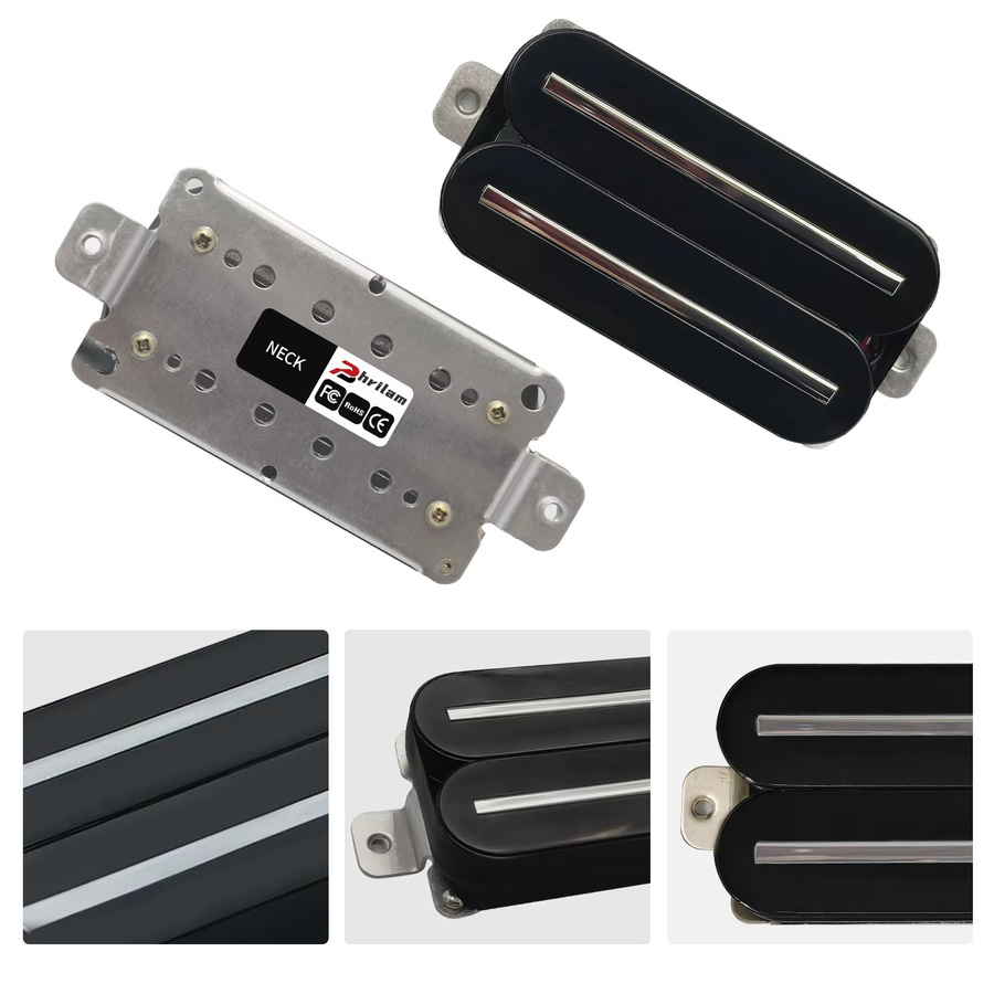 Phrilam Pro Super Power Dual Blade Hot Rail Keramik Humbucker Pickups für ST TL Style E-Gitarren, Schwarz - Bild 2