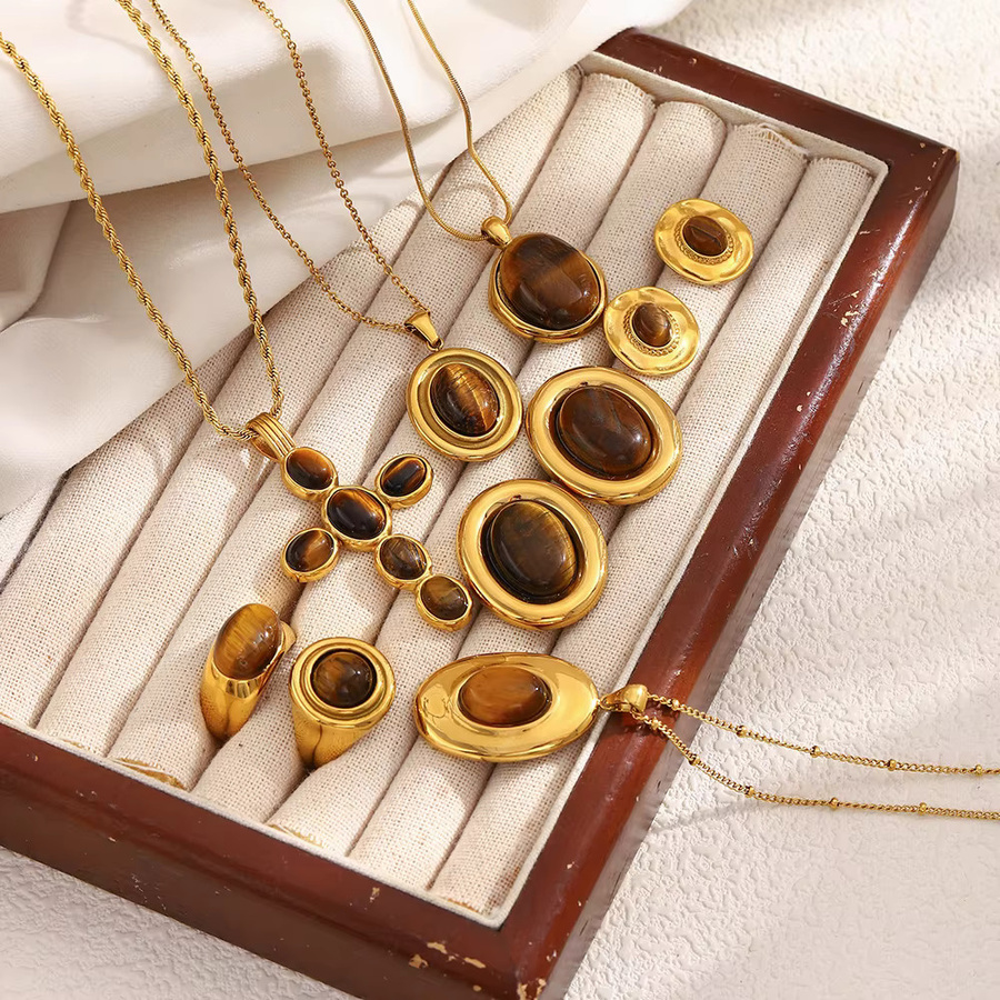 MamacitaSlay Schmuckset, 18K vergoldet Edelstahl, Naturstein, Damen - Bild 3