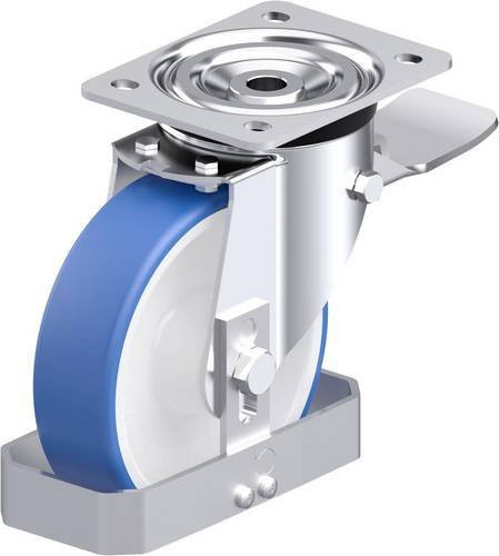 Blickle L-POTHS 160XR-ST-FS Stahlblech-Lenkrolle in Blau und Stahl mit 160 mm Rad-Durchmesser und 400 kg Tragfähigkeit - Bild 1