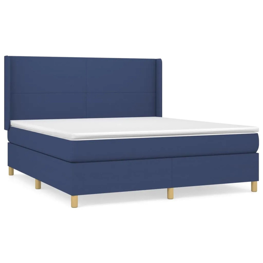 vidaXL Boxspringbett mit Matratze Hybrid Blau B/T/H: 160 x 200 x 128 cm - Bild 2