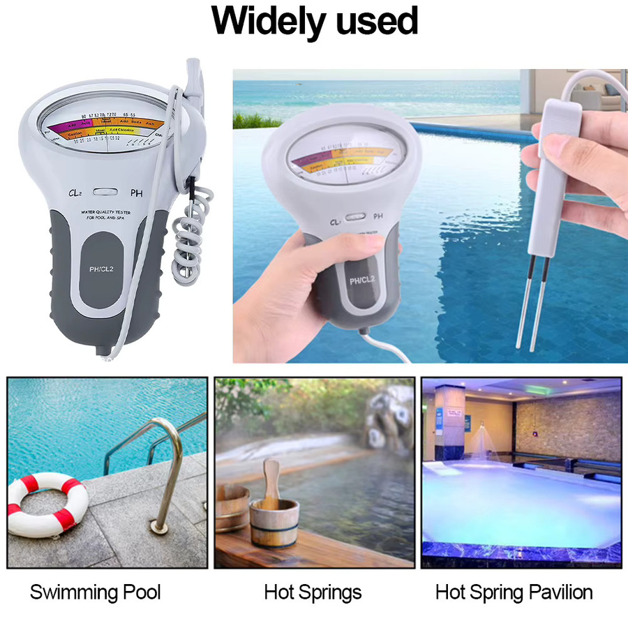 VODOOL Digitaler Wasser-Chlor-Tester und PH-Messgerät in Weiß zur Überwachung der Wasserqualität für Schwimmbad und Spa - Bild 3
