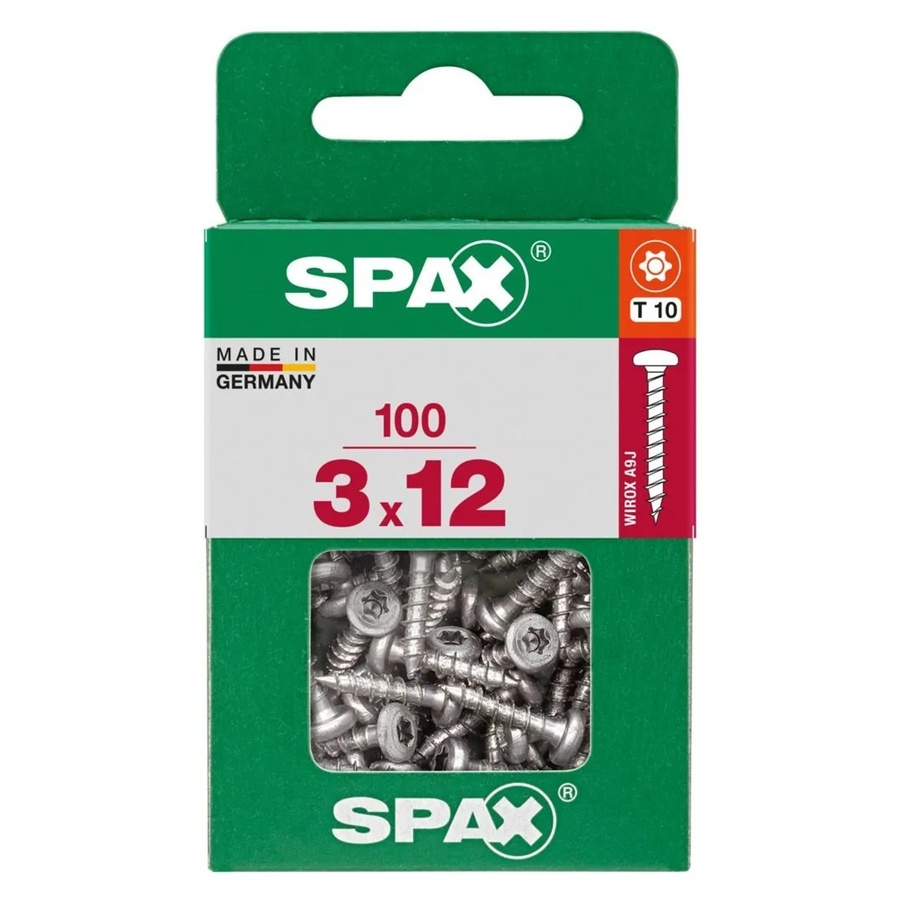 Spax Halbrundkopf Universalschraube für Holz mit Torx-Antrieb, Farbe: Silber, Durchmesser: 3 mm, Länge: 12 mm, 100 Stück - Bild 2