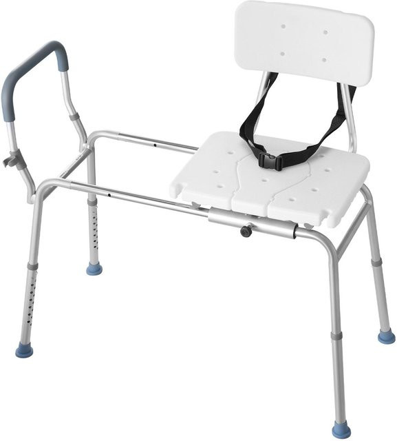 Buying Solutions, MB Badewannentransferbank mit Armlehnen und Rückenlehne in Weiß, Höhenverstellbarer Duschsitz für Senioren mit 180 kg Tragfähigkeit - Bild 1