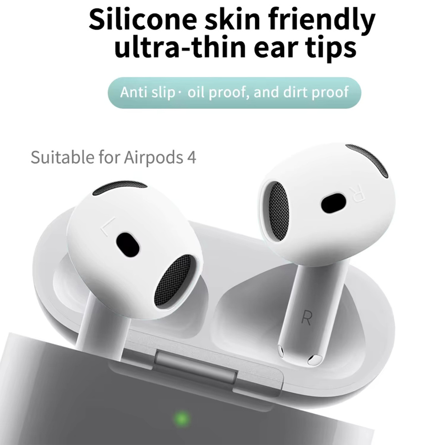 3 Paar rutschfeste Silikon-Ersatz-Ohrstöpsel für Apple AirPods 4 in Schwarz - Bild 2