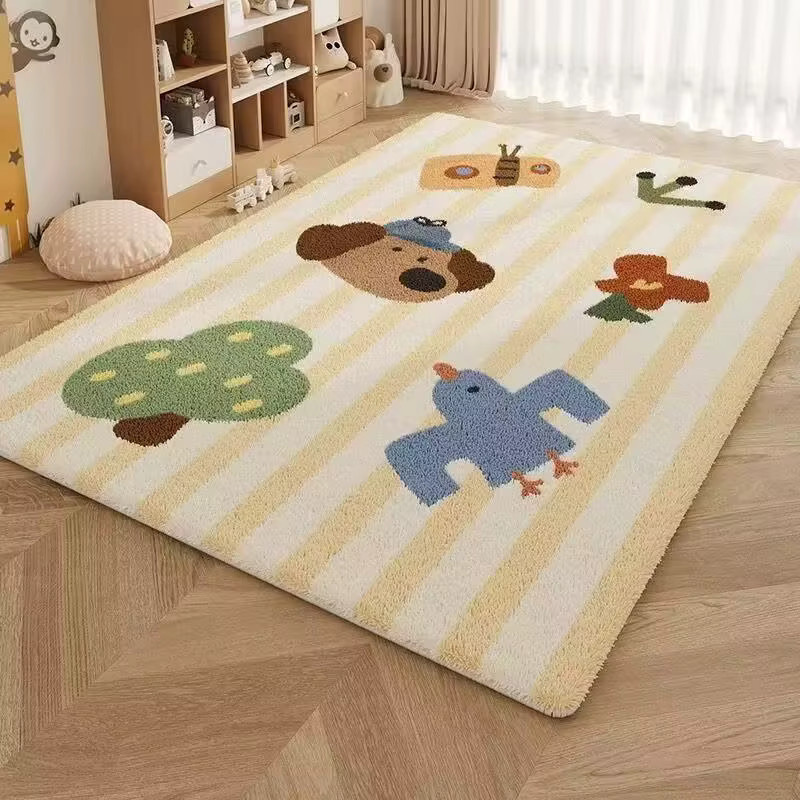 VIKAMA Weicher Teppich mit süßem Welpen-Design, Schmutzabweisend und Verschleißfest, Rechteckig, Mehrfarbig, Breite: 120 cm, Tiefe: 80 cm - Bild 1