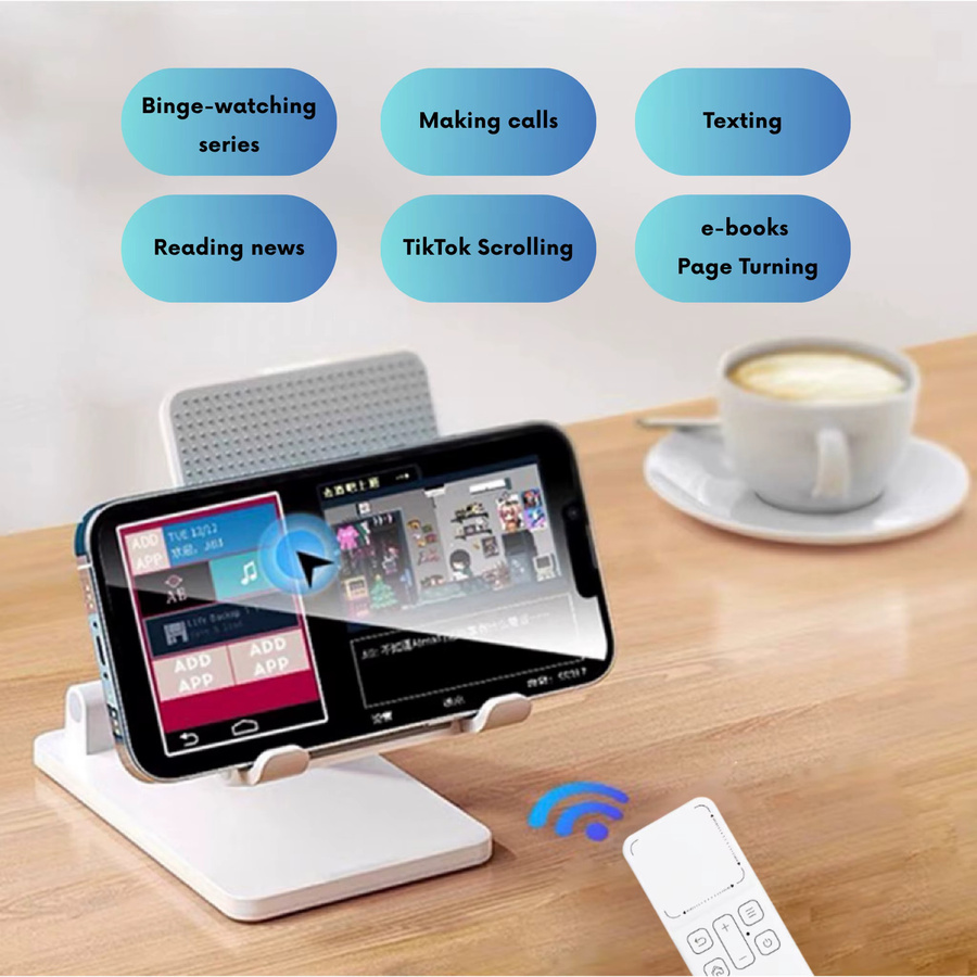 CheerTok Air 2 Bluetooth Telefon-Fernbedienung mit On-Screen-Zeiger und Touchpad für Smartphone, iPad und Computer in Schwarz oder Weiß - Bild 2
