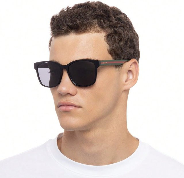 Gucci GG0417SK Sonnenbrille, quadratisch, Vollrand, Unisex, schwarz, Acetat - Bild 1