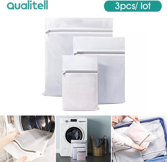 Youpin Qualitell Wäschesack Set zur Kleidungsorganisation und Reiseaufbewahrung, 3 Stück, weiß - Bild 1