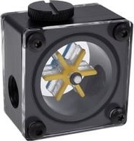Alphacool Eisflügel Durchflussanzeiger G1/4 eckig aus Acetal in Schwarz, Blau oder Gelb - Bild 1