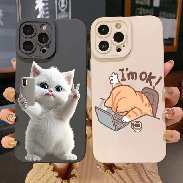 Silikon Soft Cover mit Katzenmuster für Xiaomi Redmi Note 14 13 12 11 Pro Plus 4G 5G 12S 11S 10S 13C 14C 12 in Schwarz - Bild 1